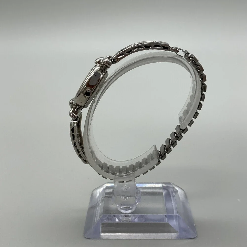 Embassy Womens Watch 19mm White Dial Silver Tone Heart Bracelet New Battery